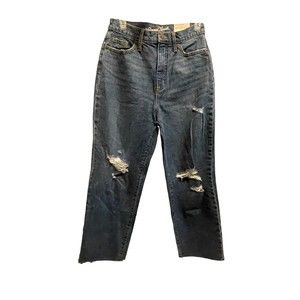 NWT Universal Thread Stretch Straight Leg High Rise Distressed Cropped 6